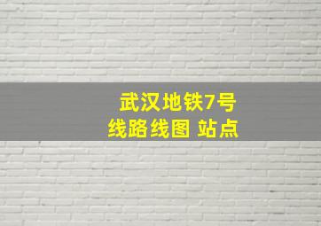 武汉地铁7号线路线图 站点